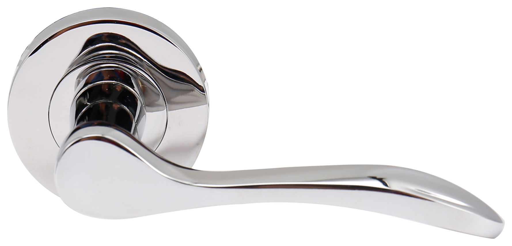 Paris Polished Chrome Round Rose Door Handle - 1 Pair