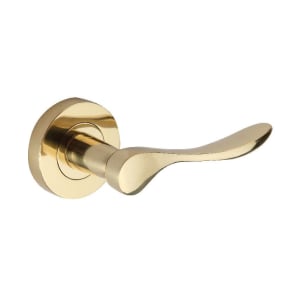 Wickes Elda Round Rose Door Handle - Polished Brass 1 Pair