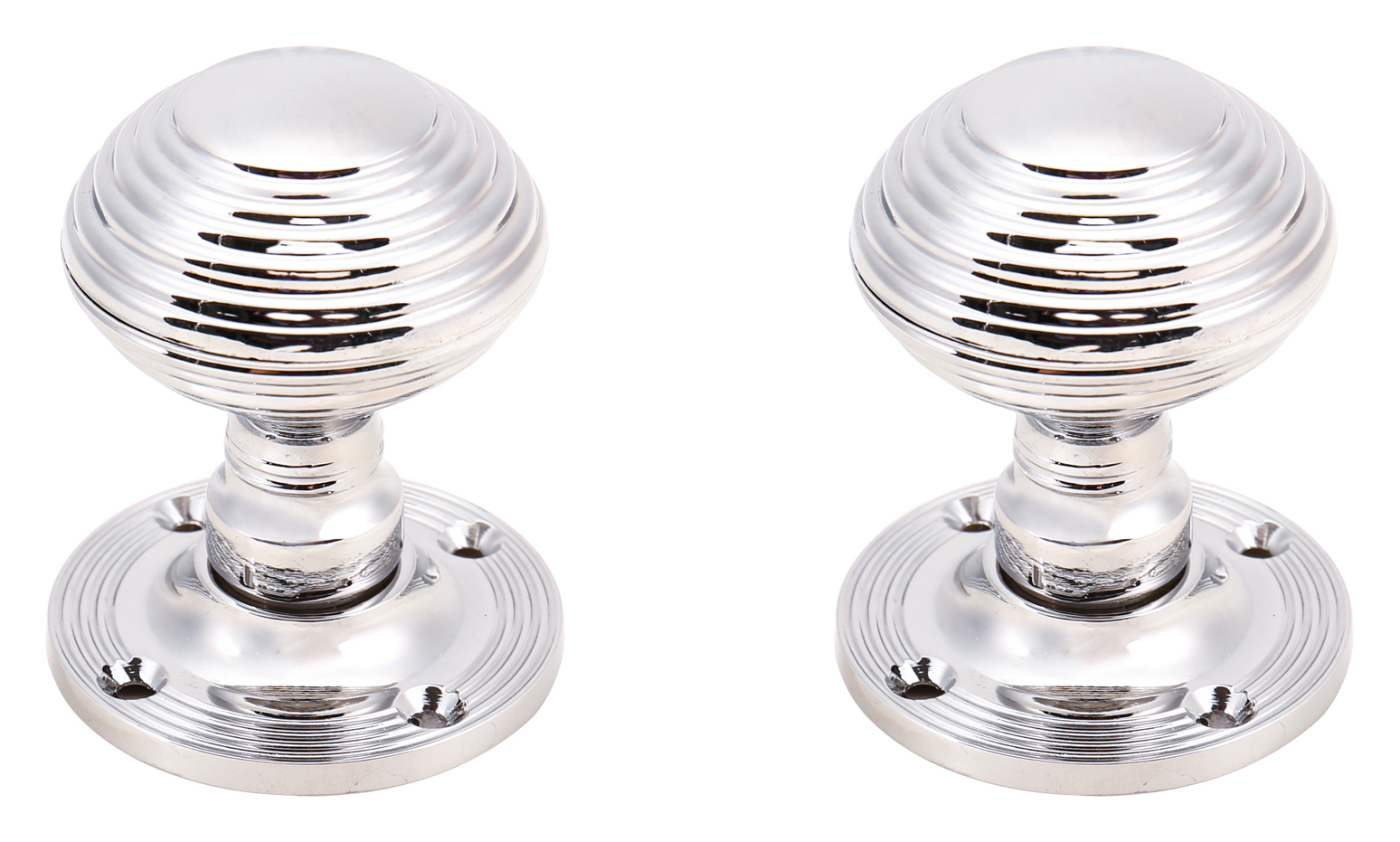 Image of Ringed Mortice Door Knob Polished Chrome - 1 Pair