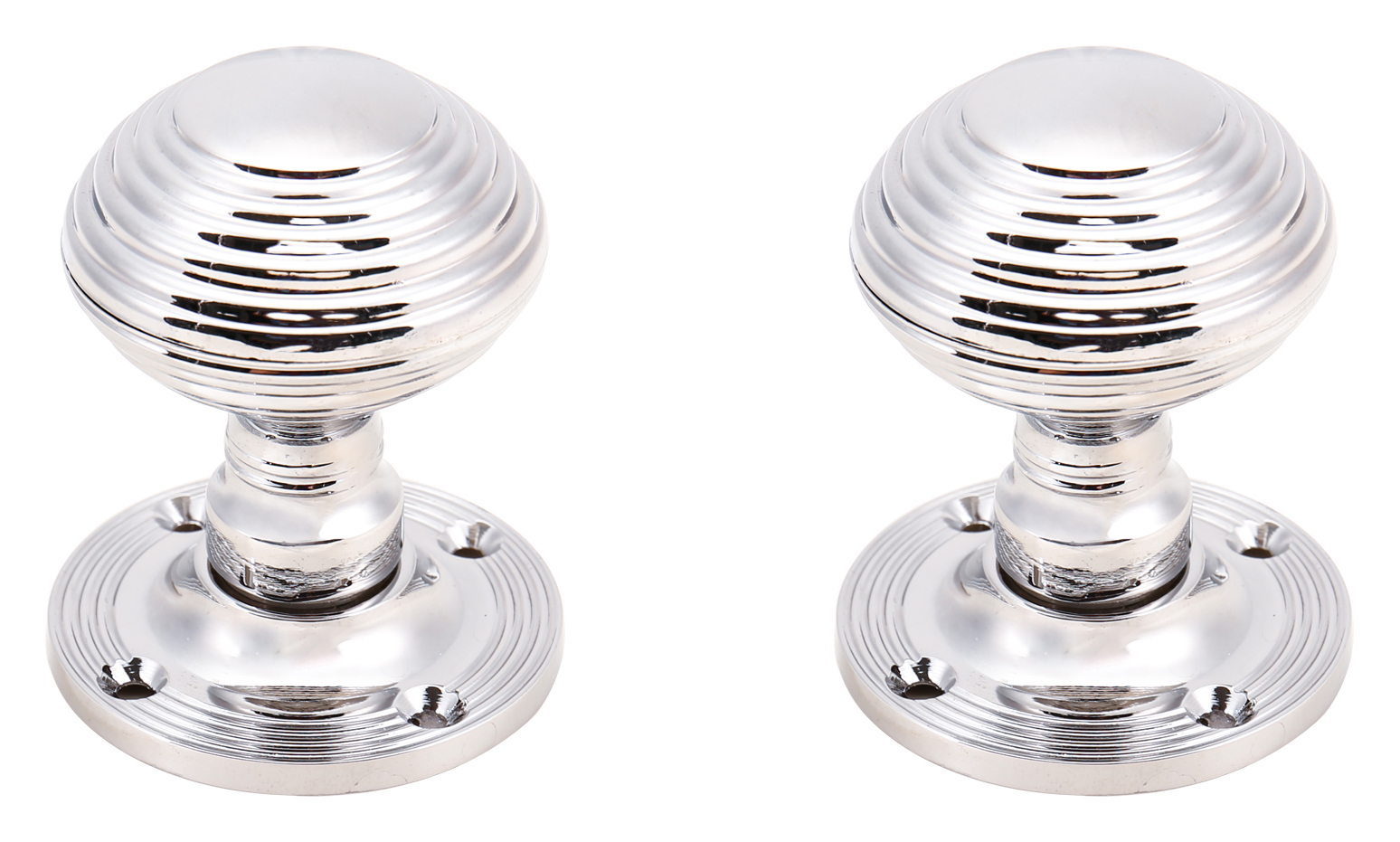 Ringed Mortice Door Knob Polished Chrome - 1 Pair