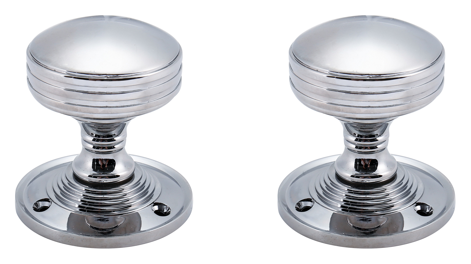 Rimmed Mortice Door Knob Polished Chrome - 1 Pair