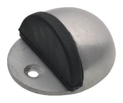 Wickes Floor Mounted Oval Door Stop - Aluminium 44mm