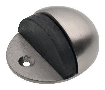 Wickes Floor Mounted Oval Door Stop - Satin Nickel 44mm