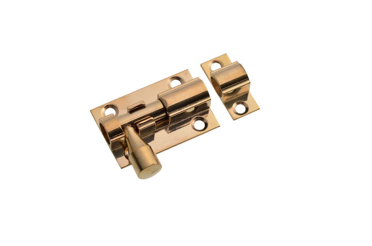 Image of Wickes Polished Brass Barrel Bolt - 38mm