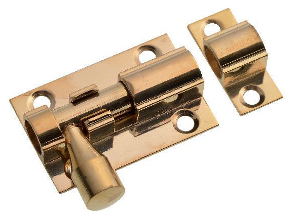 Image of Wickes Polished Brass Barrel Bolt - 38mm