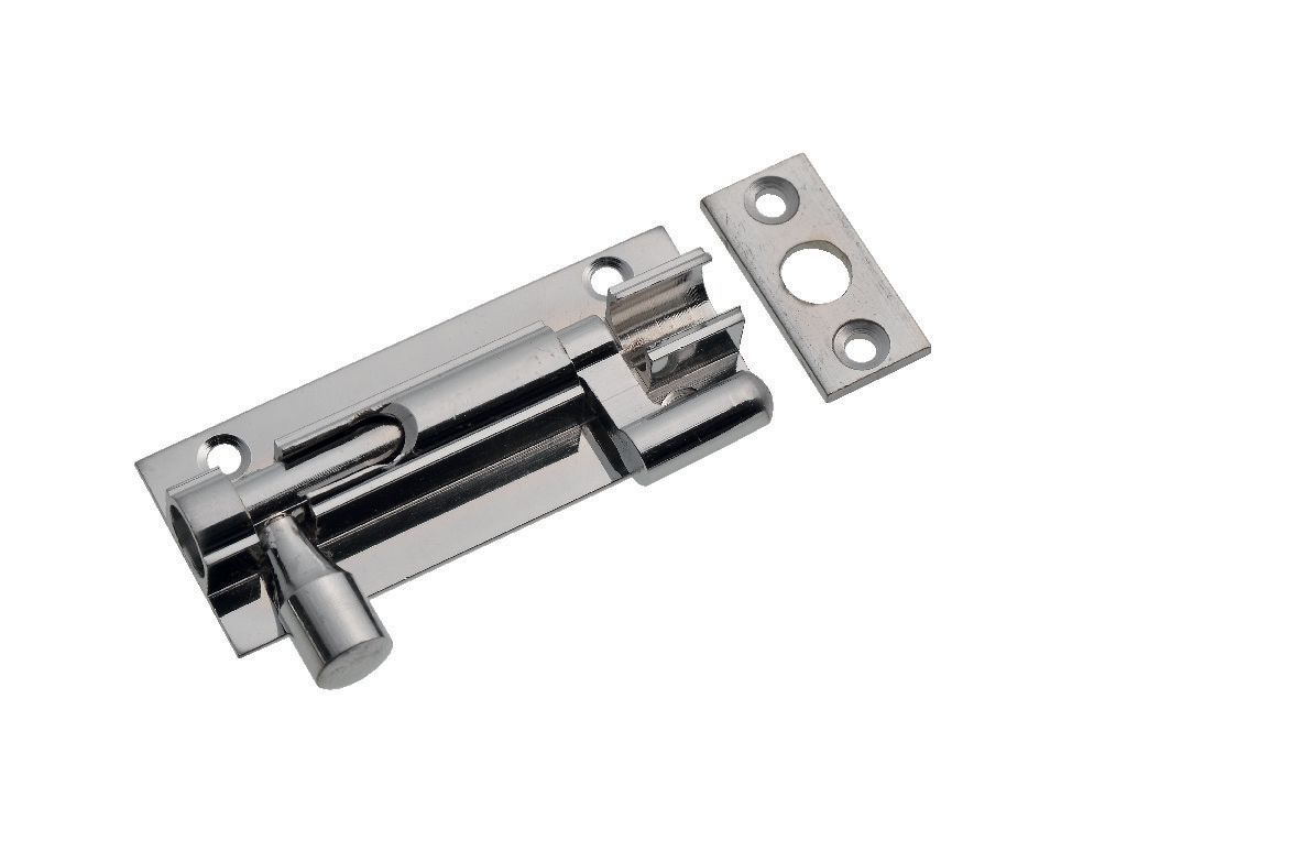 Image of Wickes Chrome Necked Barrel Bolt - 63mm