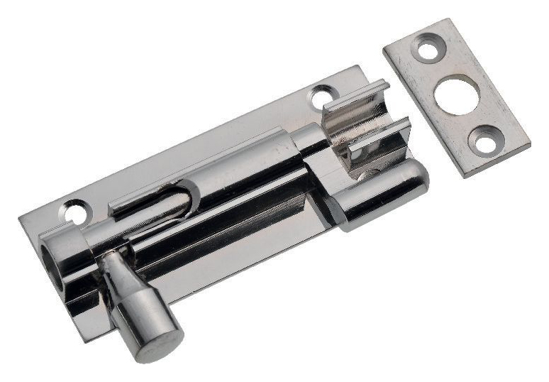 Image of Wickes Chrome Necked Barrel Bolt - 63mm