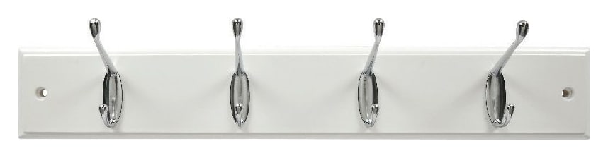 Wickes Hat & Coat Hook Rack - White & Chrome