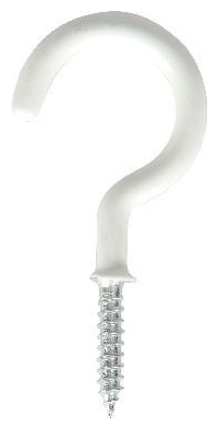 Wickes White Shouldered Cup Hooks - 25mm - Pack of 10