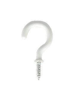 Image of Wickes White Shouldered Cup Hooks - 38mm - Pack of 10