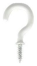 Wickes White Round Cup Hook - Pack of 25