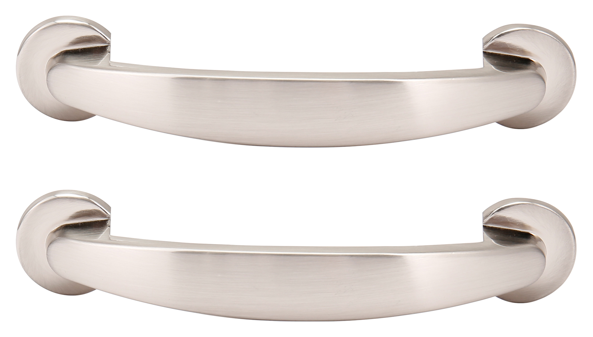Image of Round Bow Cabinet Handle Brushed Nickel 120mm - Pack of 2