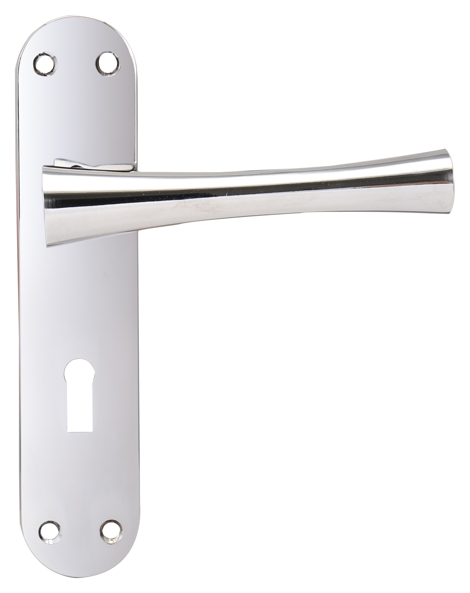 Monaco Polished Chrome Lock Door Handle - 1 Pair