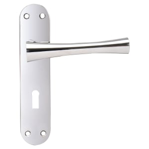 Wickes Bella Lock Door Handle - Polished Chrome 1 Pair