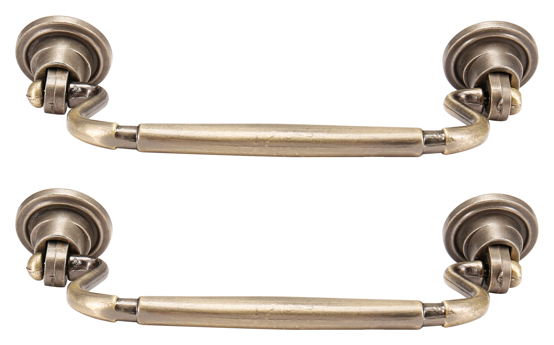 Image of Georgian Drop Cabinet Handle Antique Brass 115mm - Pack of 2