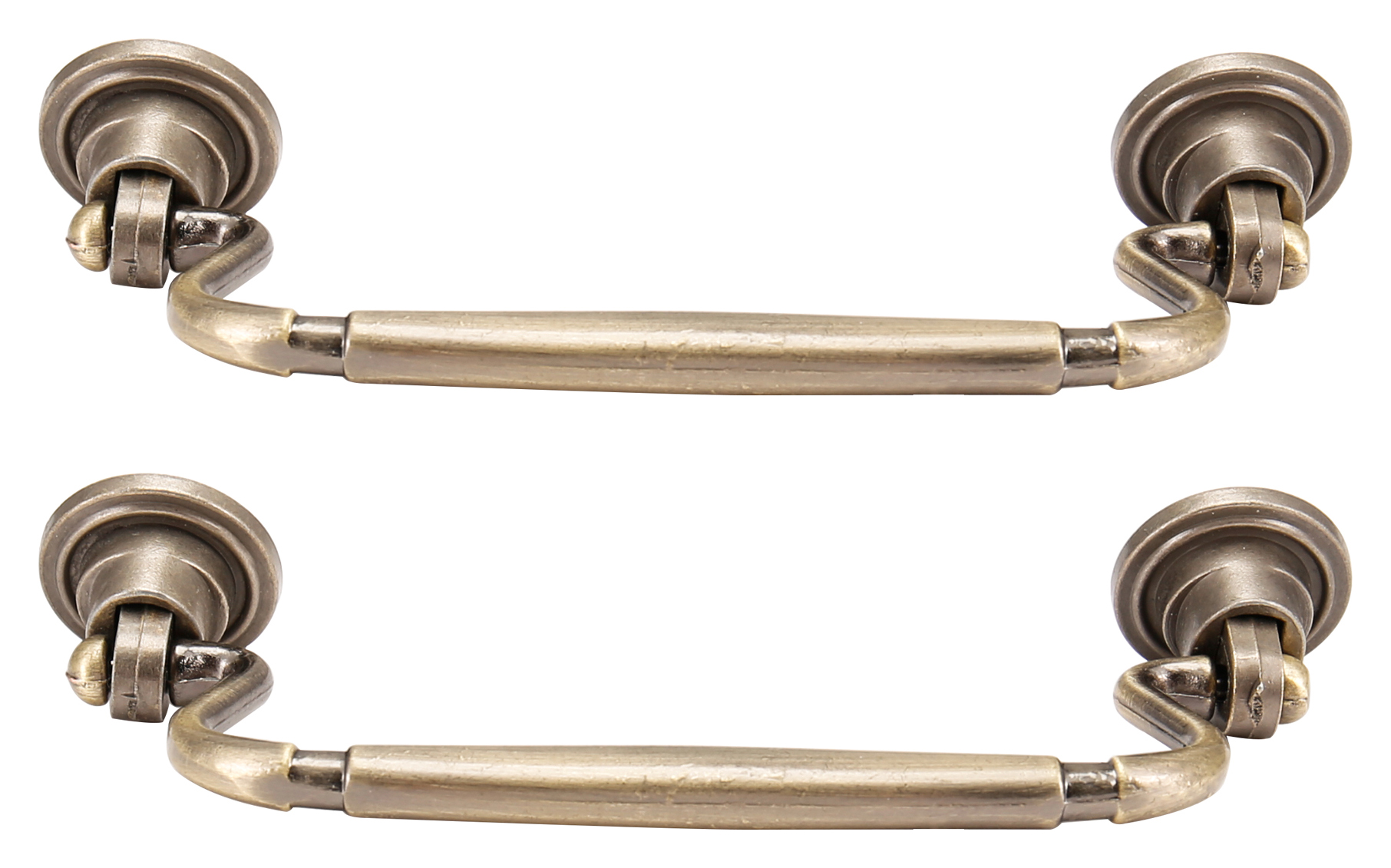 Wickes Georgian Drop Antique Brass Cabinet Handle - 115mm - Pack of 2