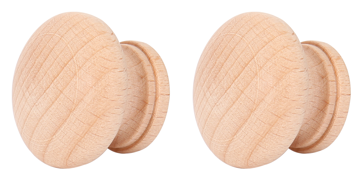 Unvarnished Ring Door Knob Pine 35mm - Pack of 10