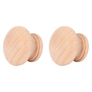 Wickes Unvarnished Ring Door Knob - Pine 35mm Pack of 10