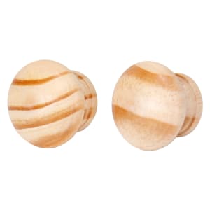 Wickes Unvarnished Ring Door Knob - Beech 35mm Pack of 10