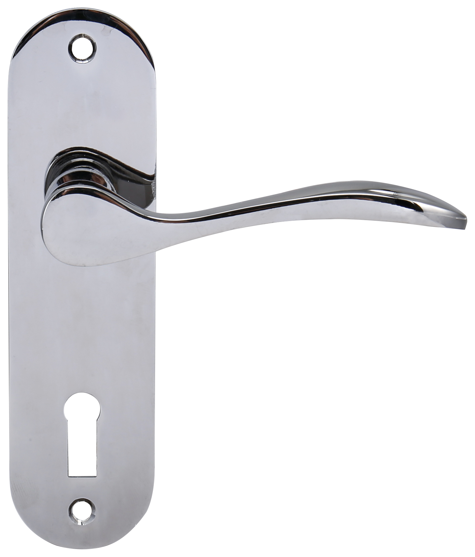 Paris Polished Chrome Lock Door Handle - 1 Pair