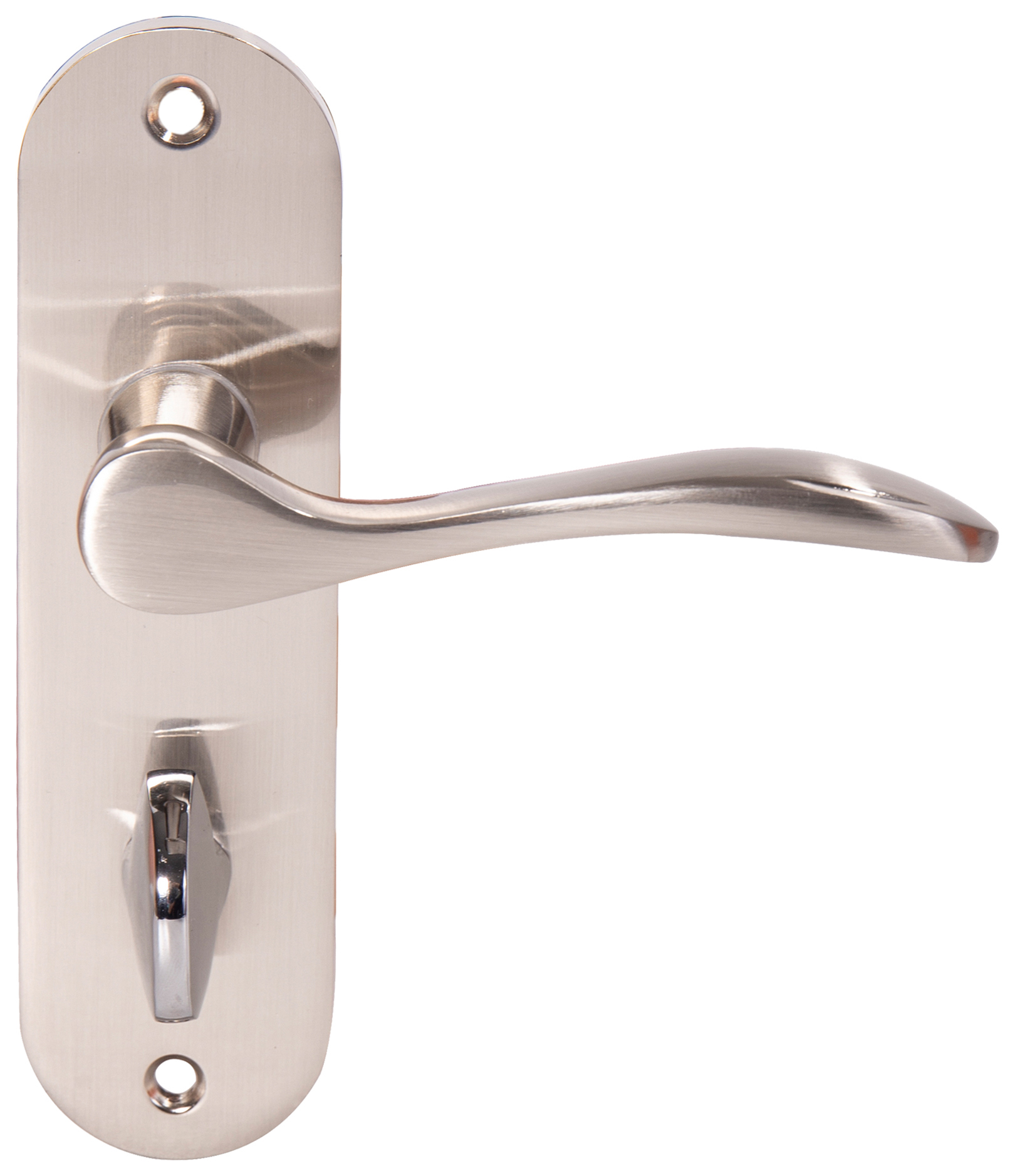 Image of Paris Satin Nickel Bathroom Door Handle - 1 Pair