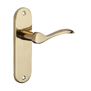 Wickes Elda Latch Door Handle - Polished Brass 1 Pair