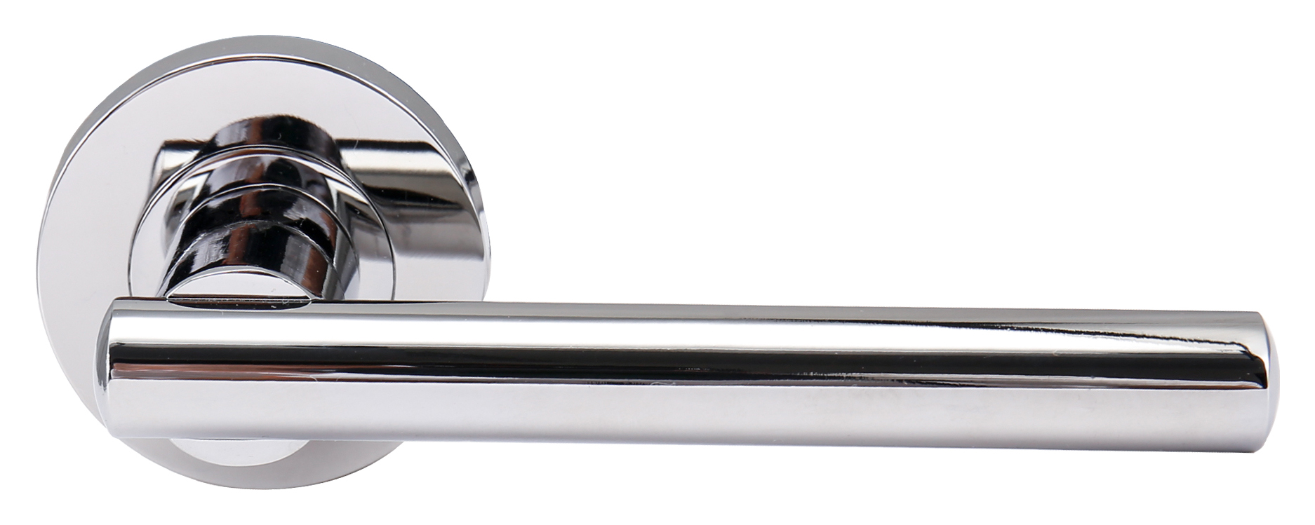 Image of Berlin Polished Chrome Round Rose Door Handle - 1 Pair
