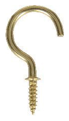 Image of Wickes Brass Shouldered Cup Hooks - 25mm - Pack of 10