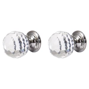 Glass Faceted Door Knob Polished Chrome 30mm - Pack of 6