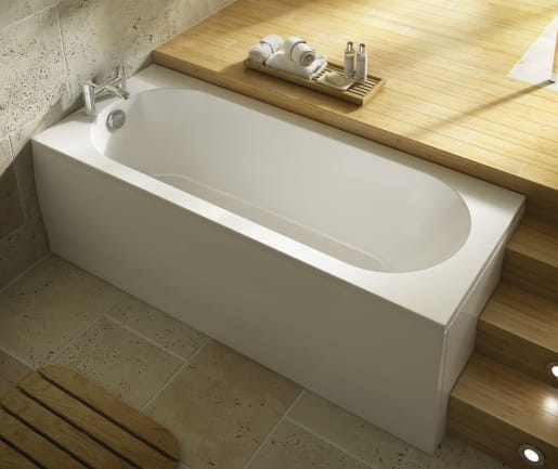 Wickes Terenzo Bath End Panel - White 700mm