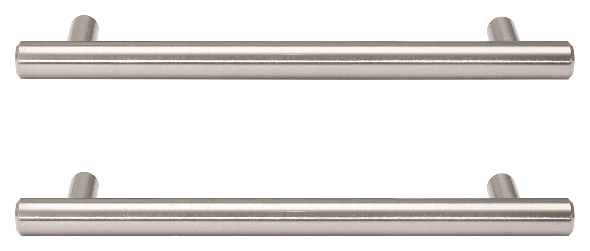 Image of T Bar Cabinet Handle Brushed Nickel 220mm - Pack of 2