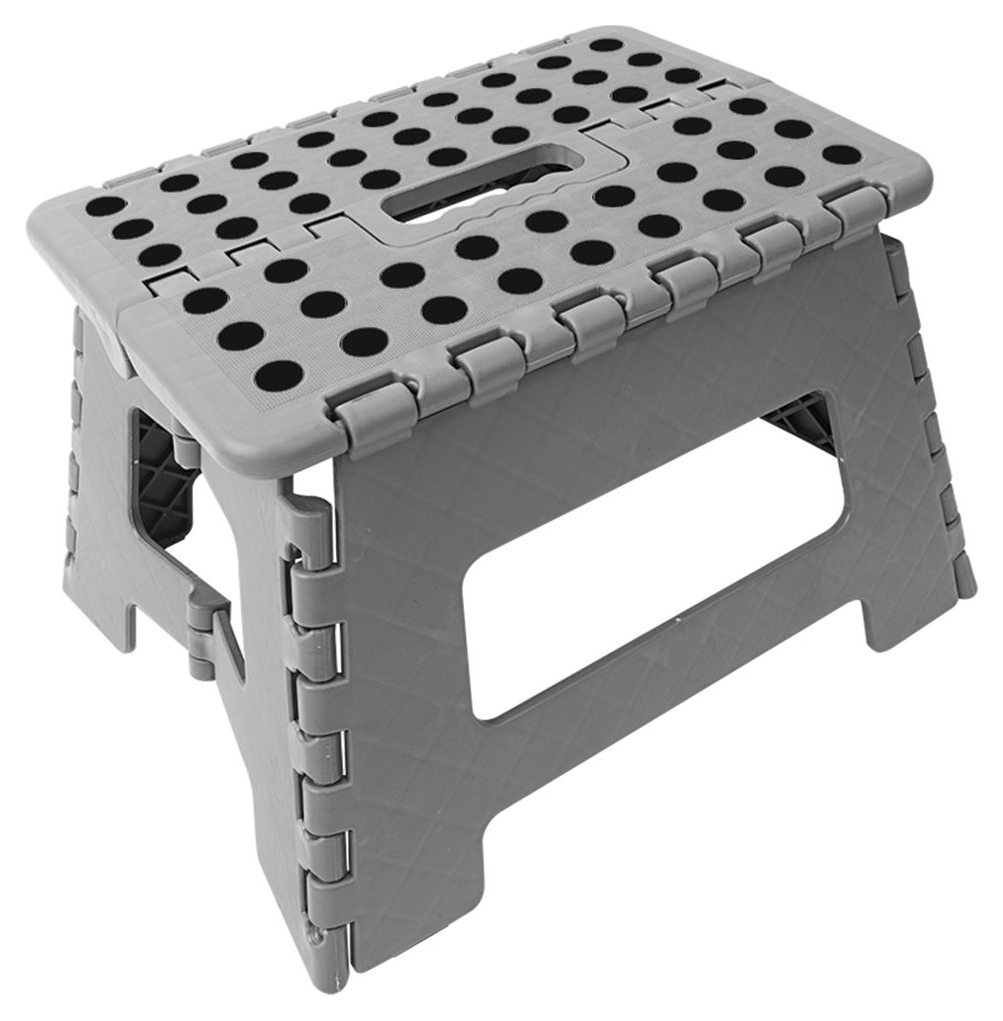 Wickes Plastic Folding Step Stool Grey