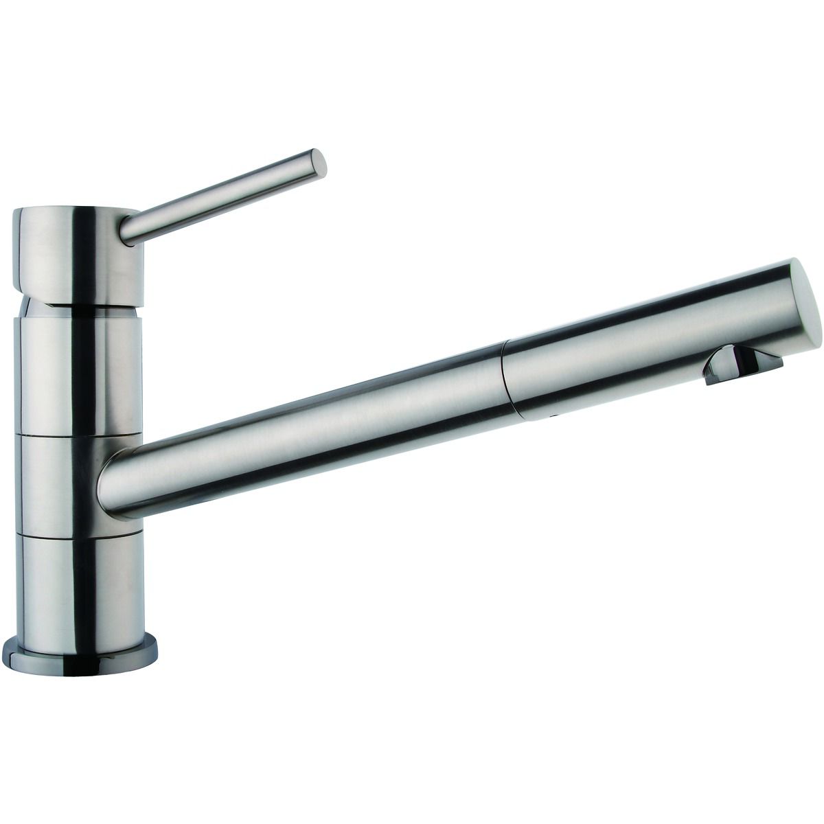 Wickes Tuya Single Lever Brushed Kitchen Mixer Sink Tap - Stainless Steel