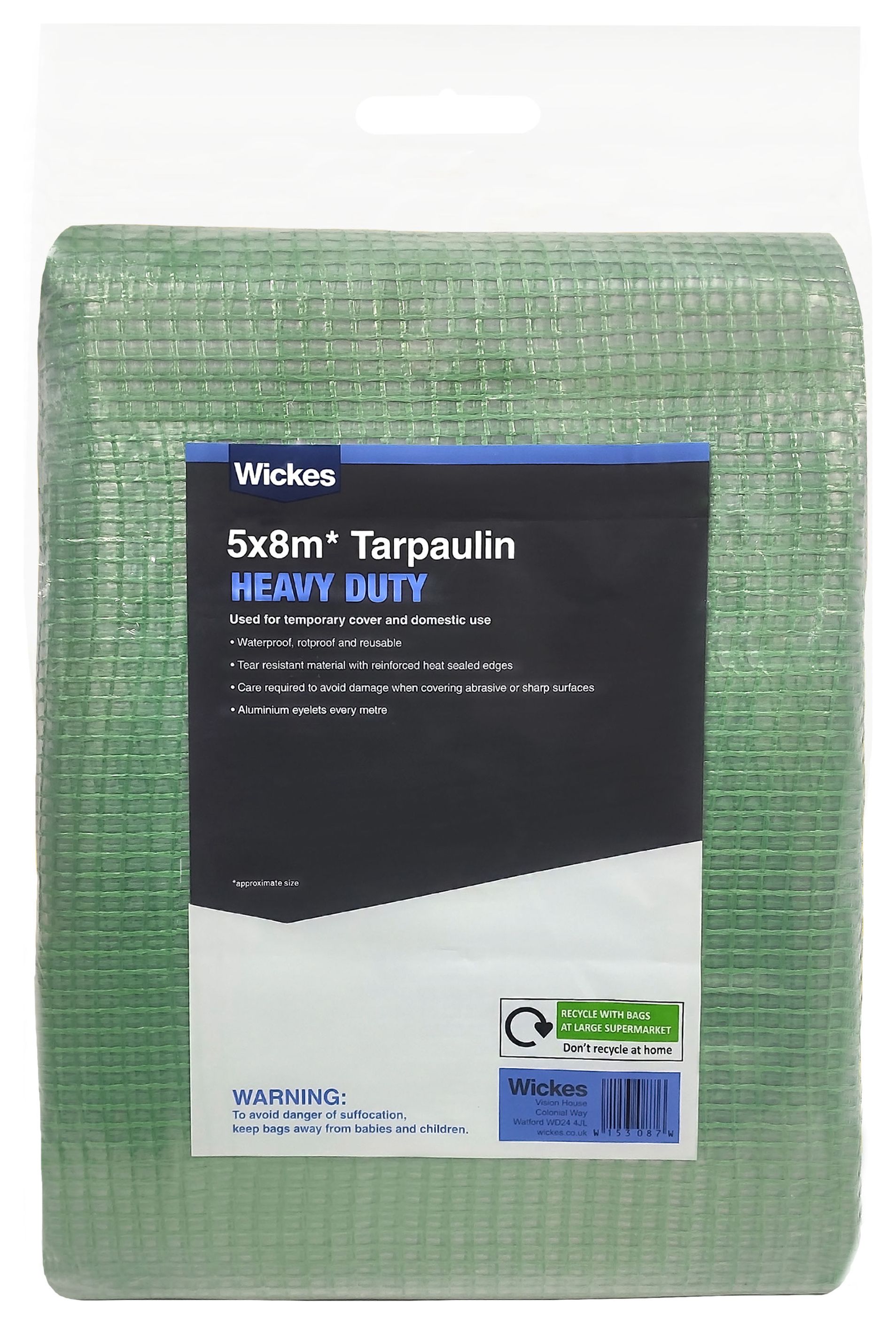 Image of Wickes Heavy Duty Tarpaulin - 5 x 8m