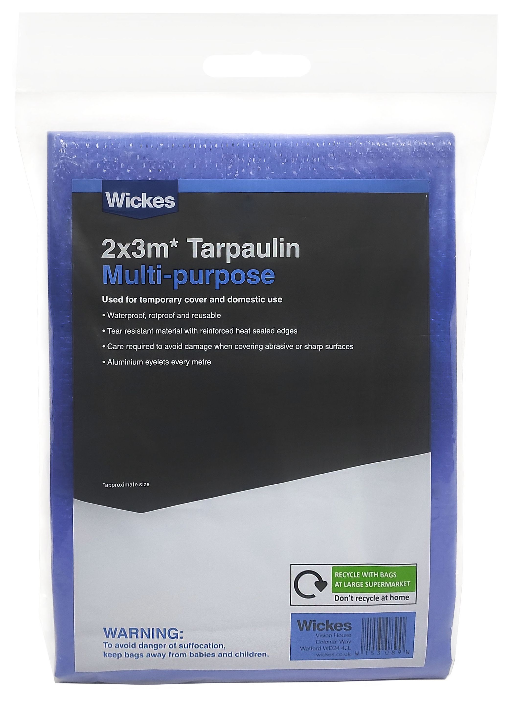 Wickes Multi Purpose Tarpaulin - 2 x 3m