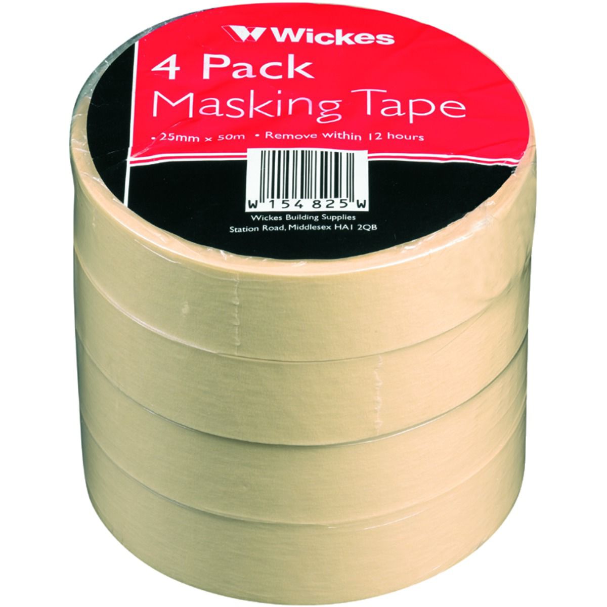 Image of Multi-Surface Cream Masking Tape - 24mm x 50m - Pack of 4