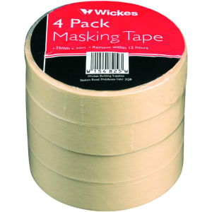 Wickes Multi-Surface Cream Masking Tape - 24mm x 50m - Pack of 4