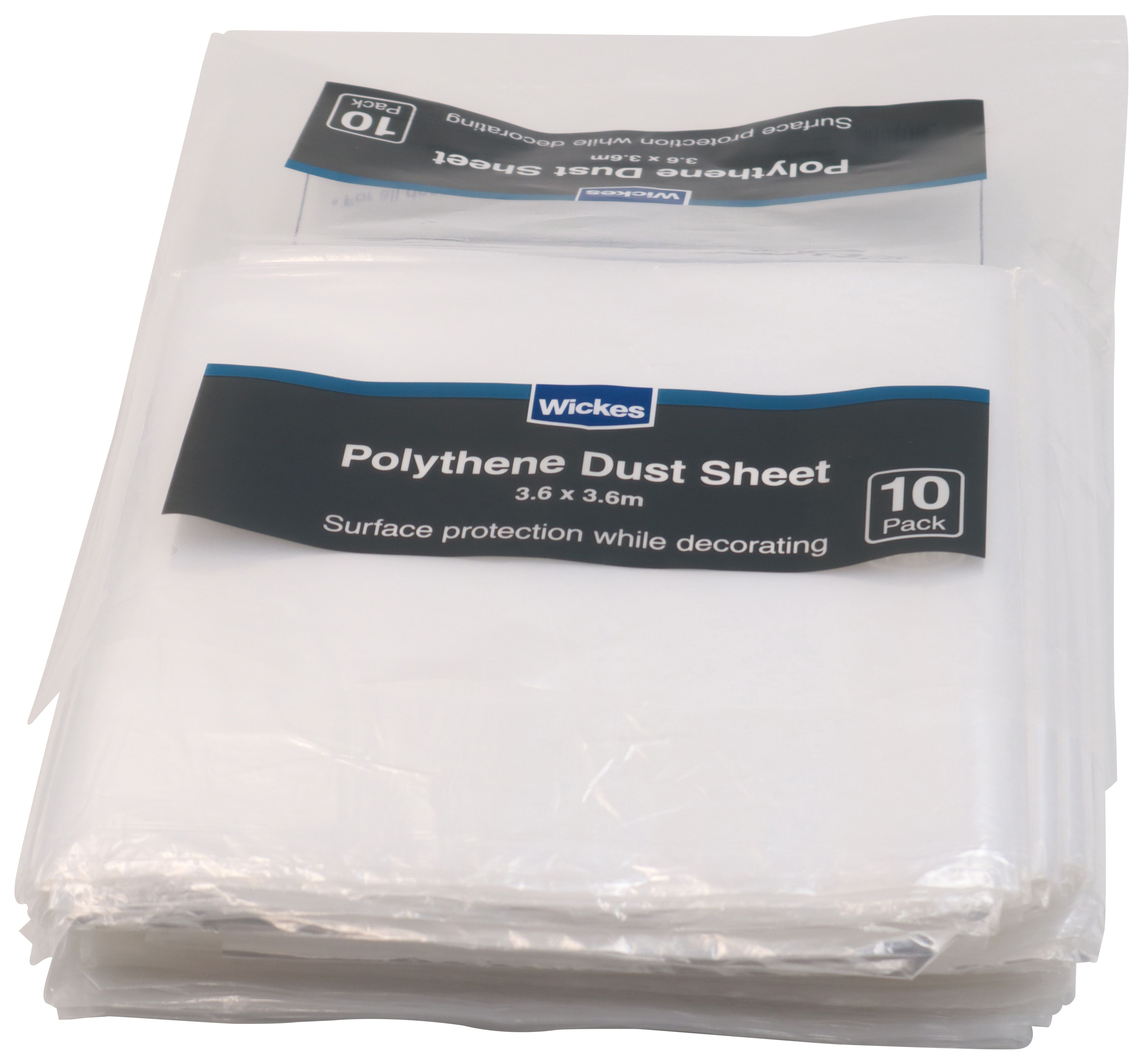 Image of Polythene Dust Sheets - 3.65 x 3.65m - Pack of 10