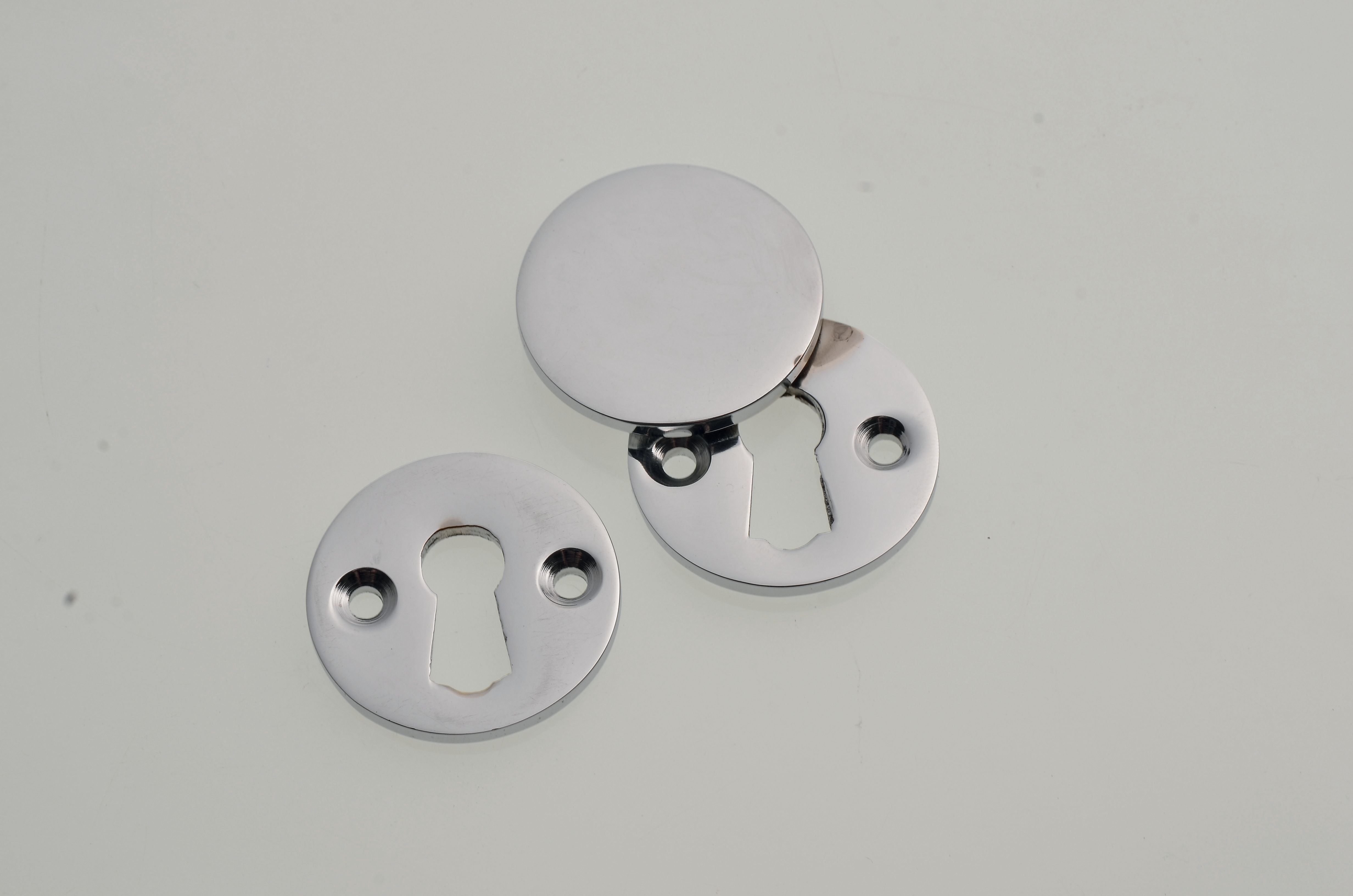 Image of Wickes Key Hole Cover & Plate - Chrome 35mm