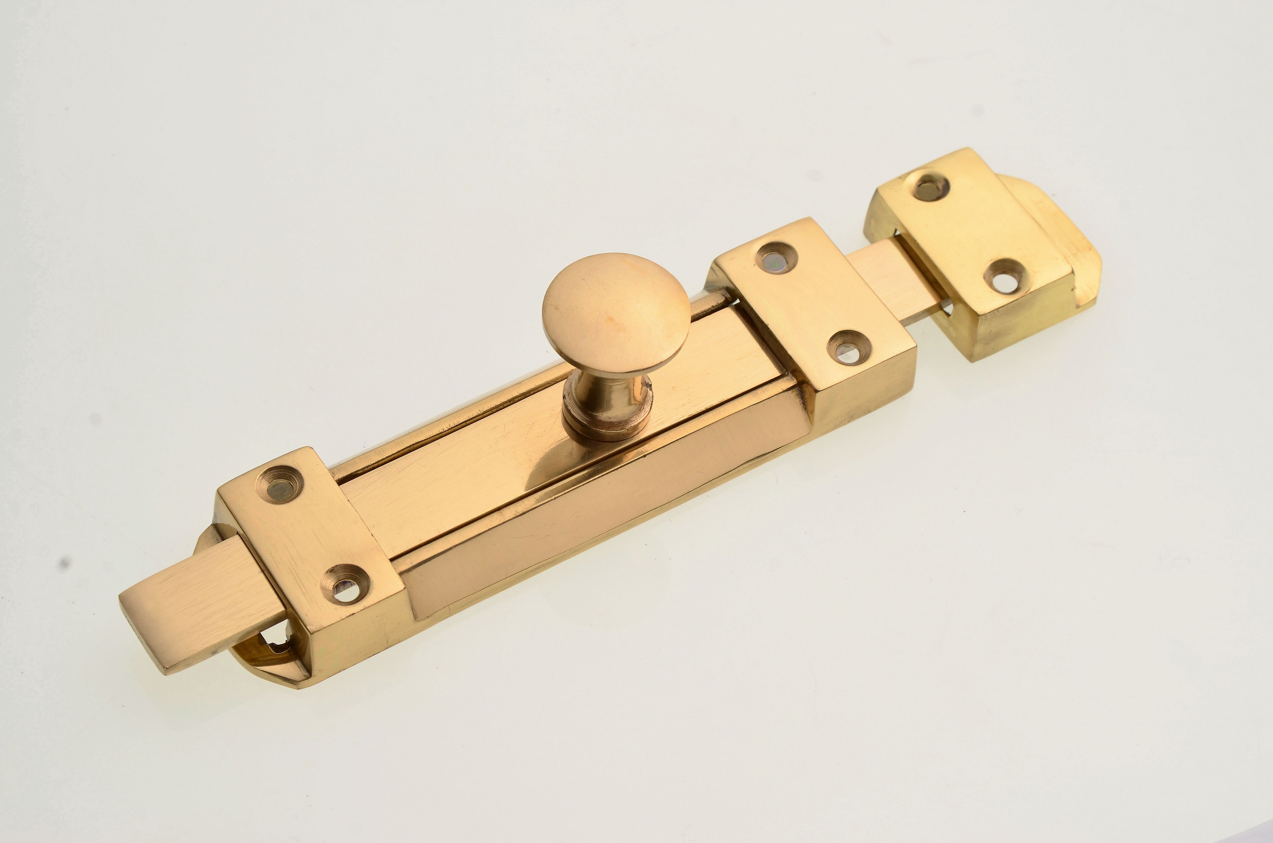 Image of Wickes Brass Flat Tower Bolt - 140mm