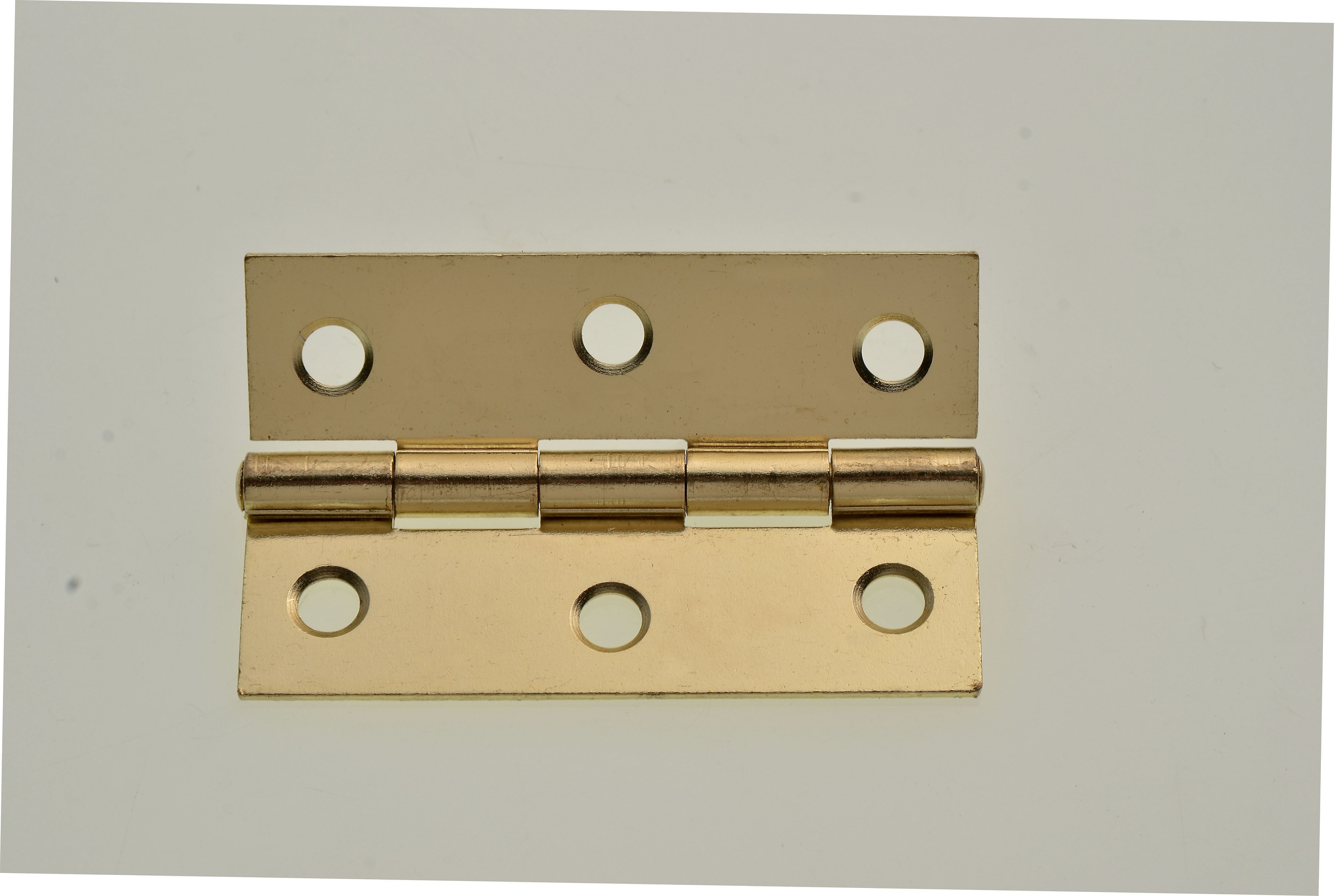 Butt Hinge Brass Plated 76mm - Pack of 2
