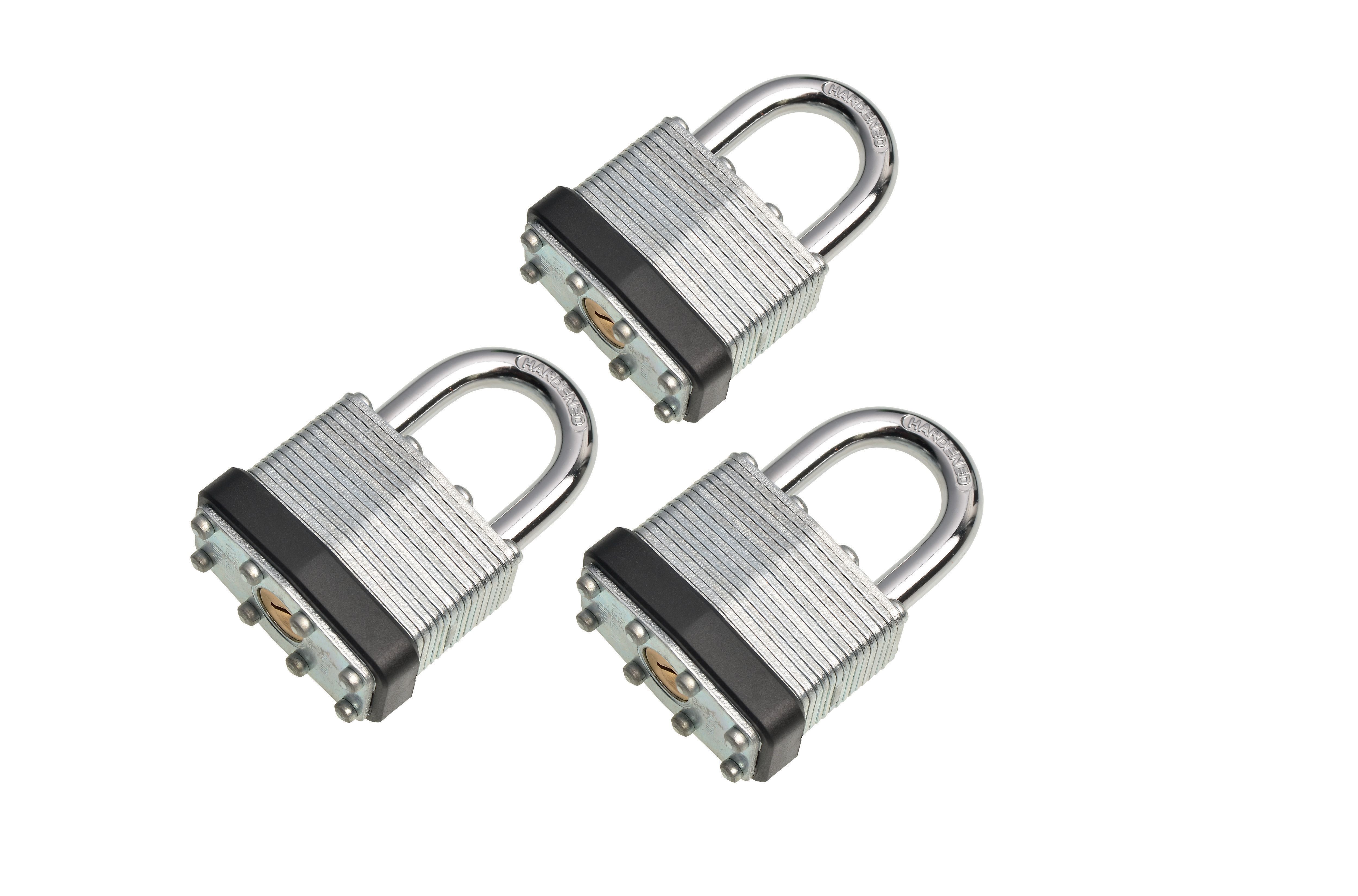 Image of Wickes Laminated Padlock - 40mm - Pack of 3