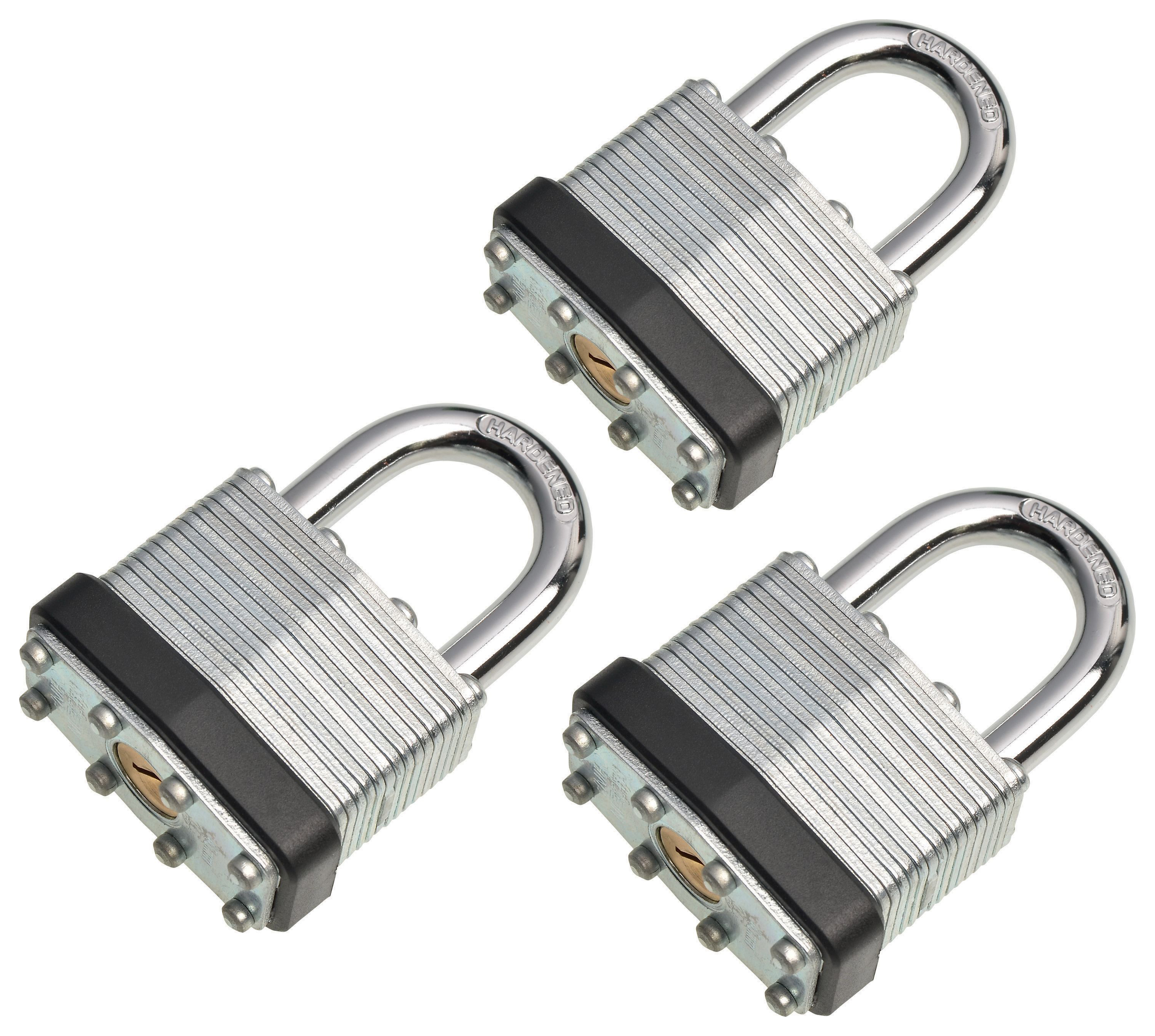 Image of Wickes Laminated Padlock - 40mm - Pack of 3