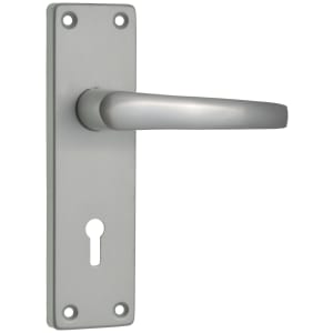 Wickes Contract Locking Door Handle - Satin Aluminium 1 Pair