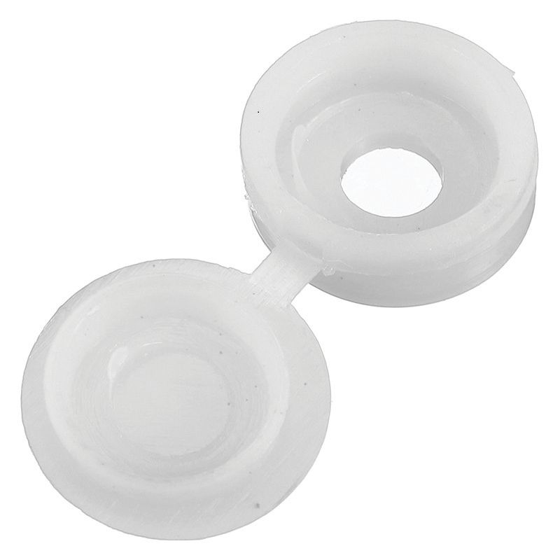 Image of Wickes Plastic Screw Cover Caps - White Pack of 10