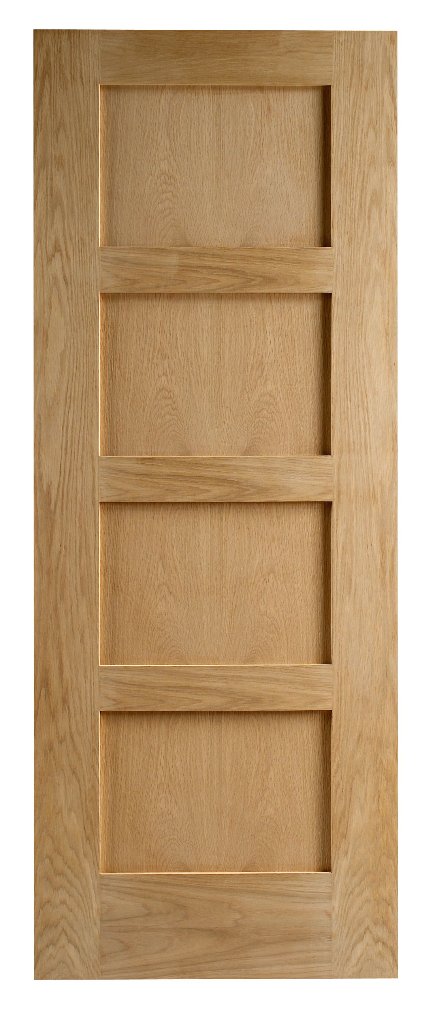 Image of Wickes Marlow Oak Veneer 4 Panel Shaker Internal Door - 1981 x 610mm