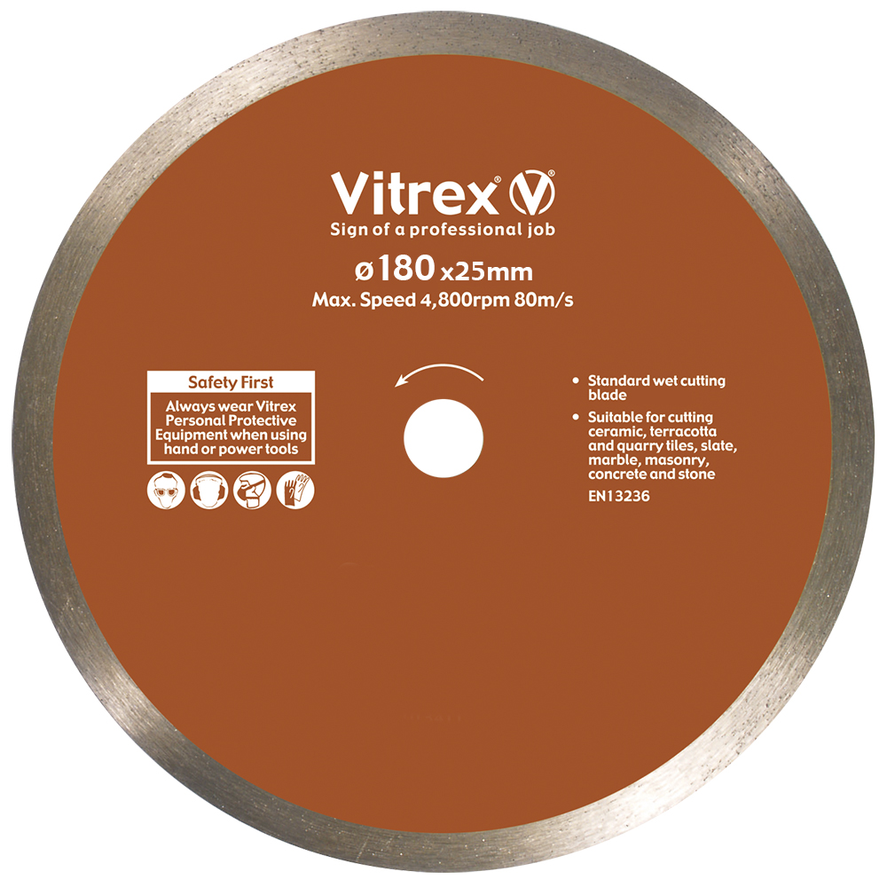 Image of Vitrex Tile Saw Diamond Blade 180mm