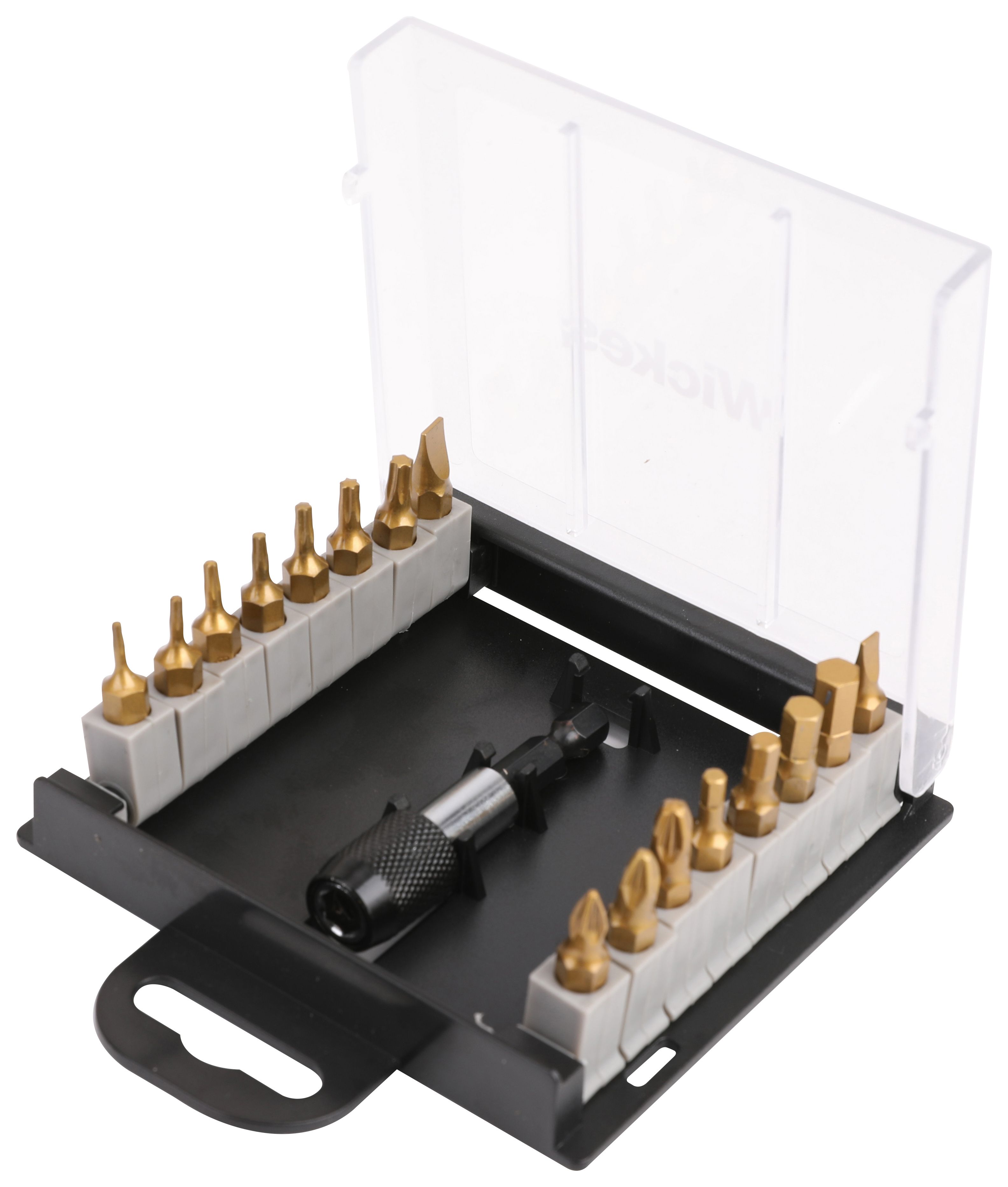 Wickes Titanium 17 Piece Screwdriver Bit and Holder Set