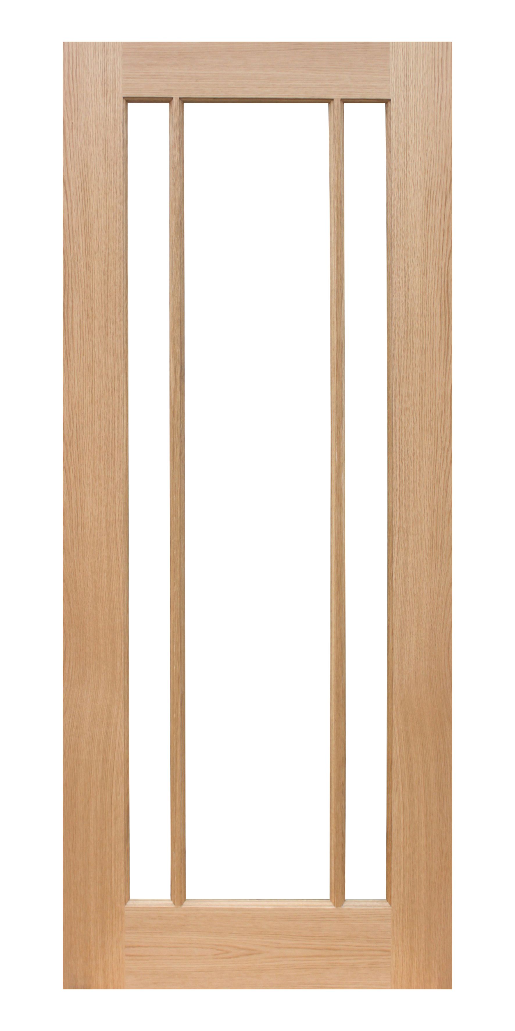 Wickes York Glazed Oak Veneer 3 Panel Internal Door - 1981 x 686mm