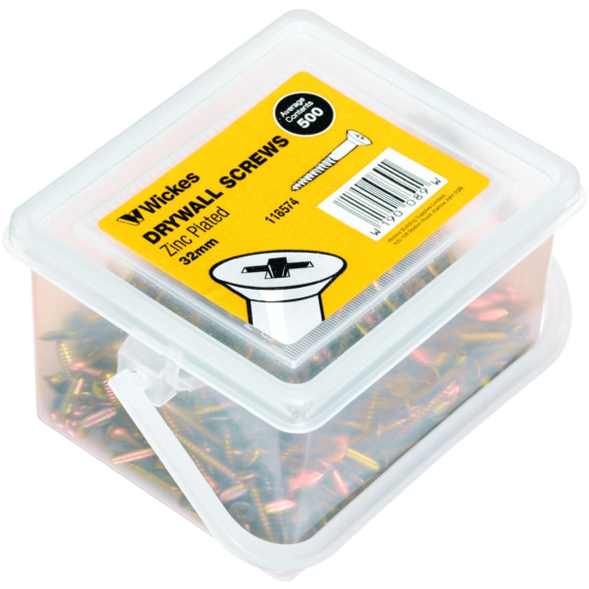 Wickes Drywall Zinc Plated Screws - 32mm - Pack of 500